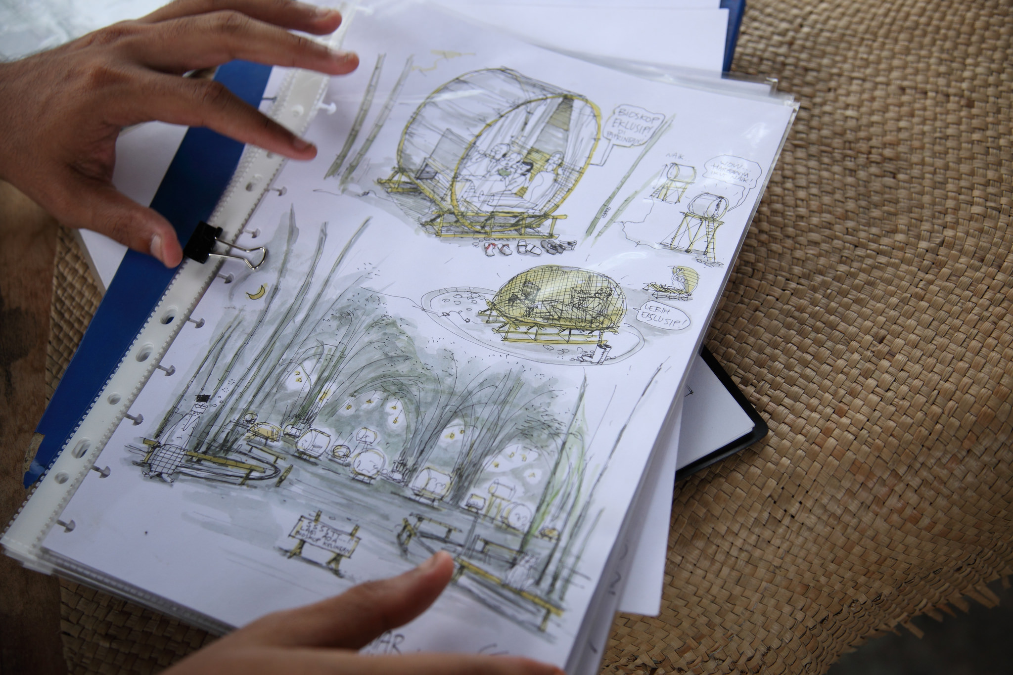 An early drawings made by the architect Errik Irwan Wibowo for a two-story homestay bungalow 4 dunn